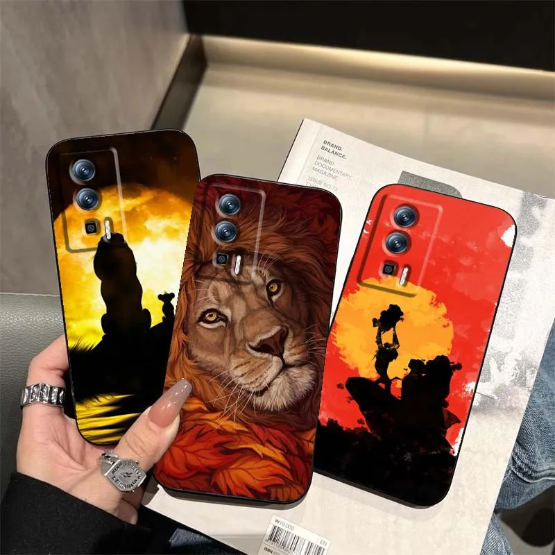 الرسوم المتحركة الأسد الملك الكرتون جراب هاتف ل Xiaomi Redmi 12 13C 12C 13 10C 9T A2 9A 9C 7A نوت 10S 8T 10 9 8 Pro 4G 5G أسود