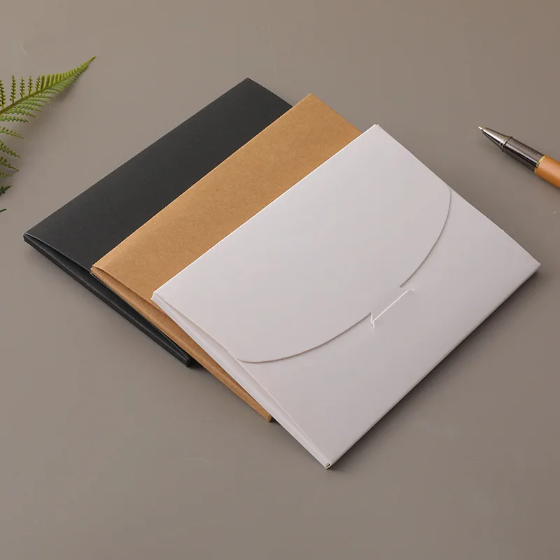 50pcs Kraft Paper Envelopes Postcard Cover Packaging Business Card Photo Storage Box