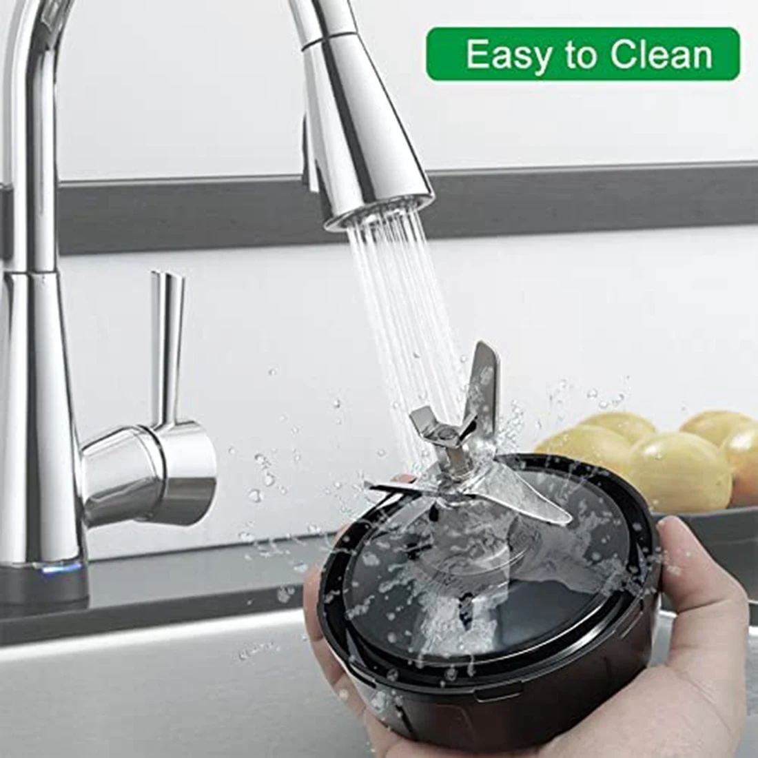 ¡Ventas! Piezas de licuadora de cuchillas para Nutri Ninja, repuesto de cuchillas extractoras de 7 aletas aptas para Auto IQ BL480 488W Mor, resistente, fácil de limpiar