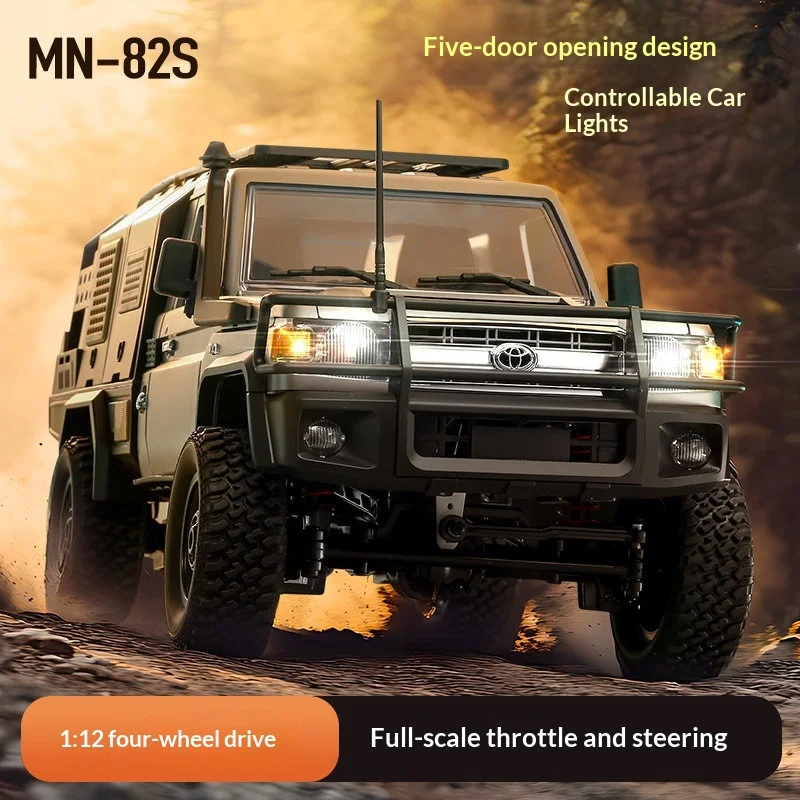 MN Model MN-82S 1/12 RC Off-road Truck Toyota LC79 4WD Rock Crawler DIY Replaceable Cargo Bed Remote Control Car Halloween Gift