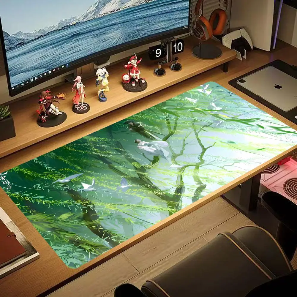 

Green-clad Swordsman Mouse Pad 90x40CM non-slip Gaming Mousepad Gamer E-Sports Mouse Mat Game Mechanical Keyboard XXL Desk Mat