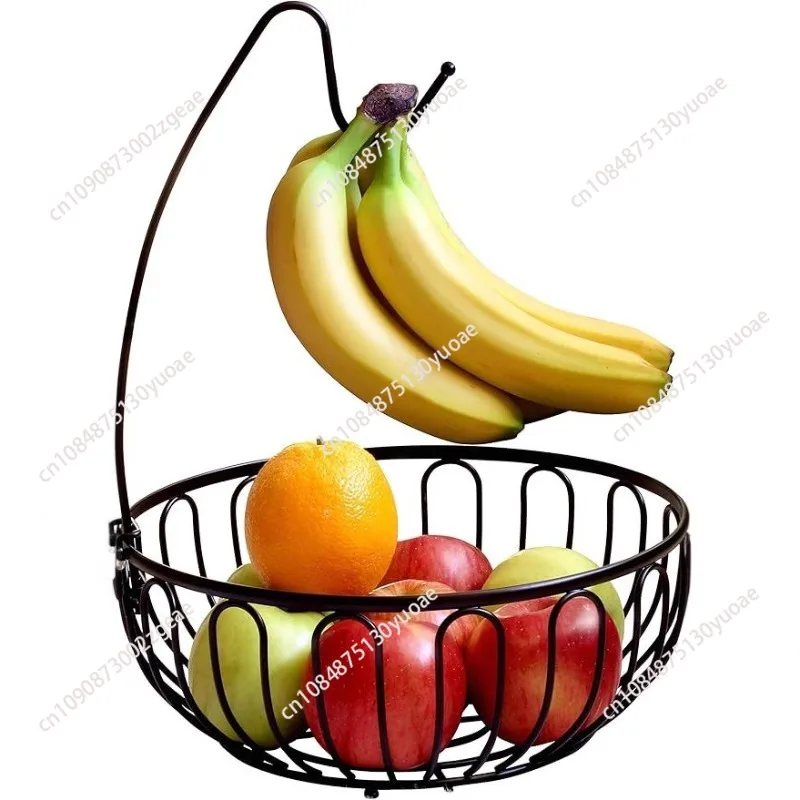Metal hook fruit basket for hanging bananas, simple, attractive, and practical daily snack storage basket