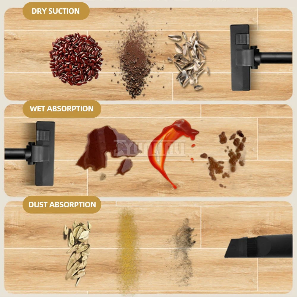 2025년형 신형 습식 및 건식 겸용 진공청소기, 강력 흡입 버킷 진공청소기 1200W, 바닥 청소용 진공청소기