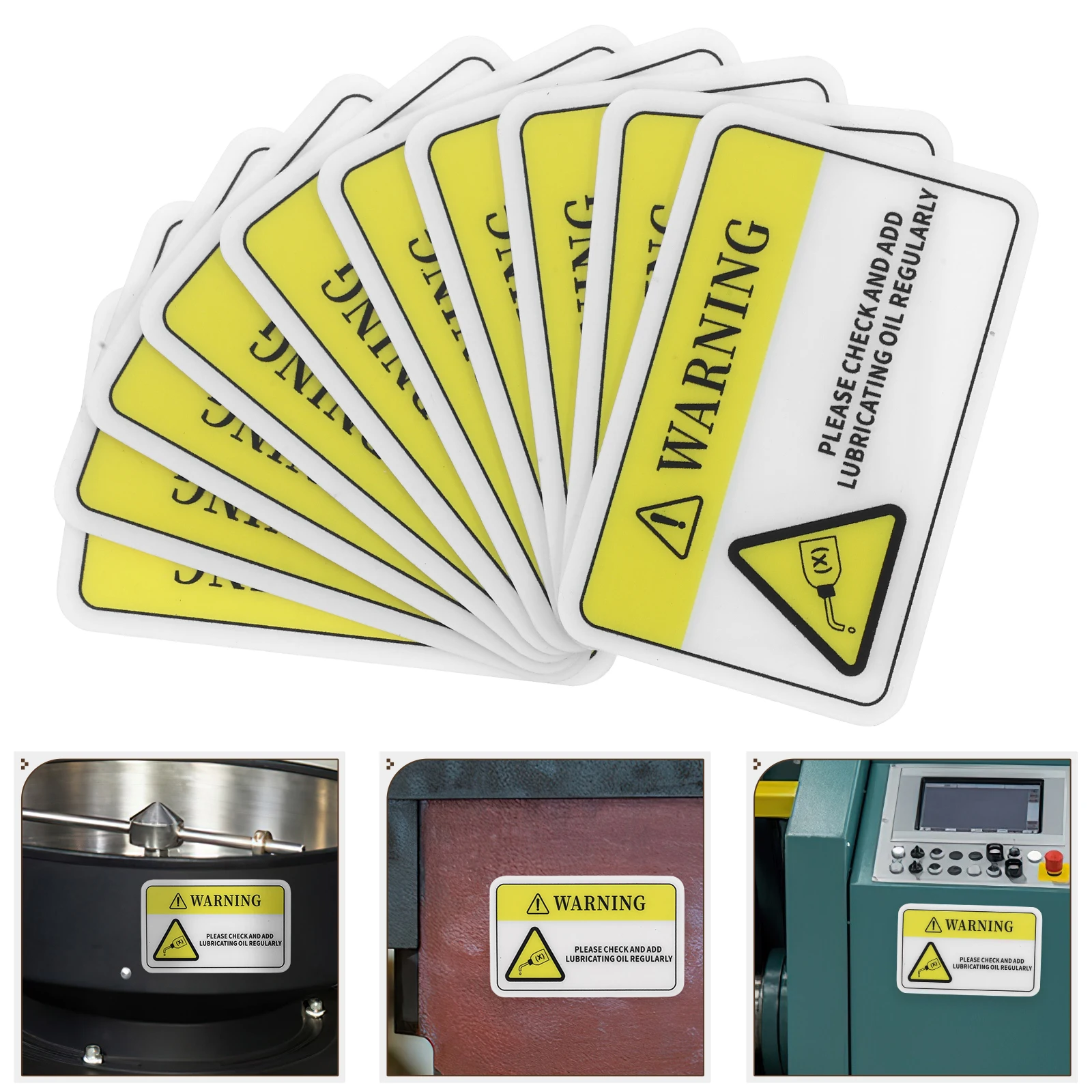 

10pcs Pvc Safety Warning Stickers High Visibility Durable Caution Labels For Machinery Equipment Factory Warehouse Construction