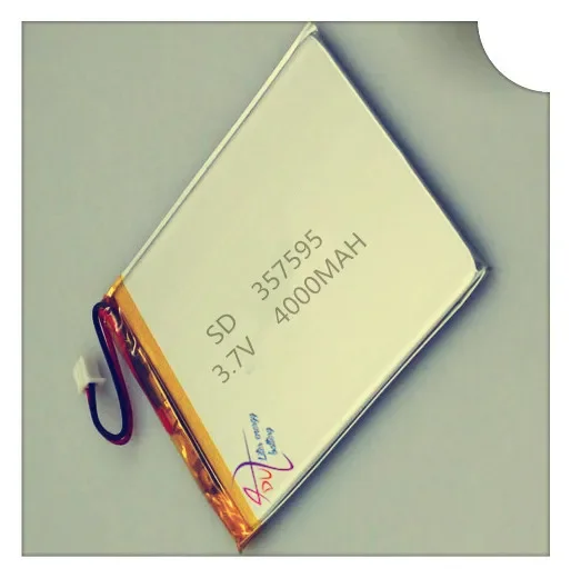 XHR-2P 2.54 3.7V 357595 with protective plate 4000mAh polymer lithium battery 347594 mobile power supply