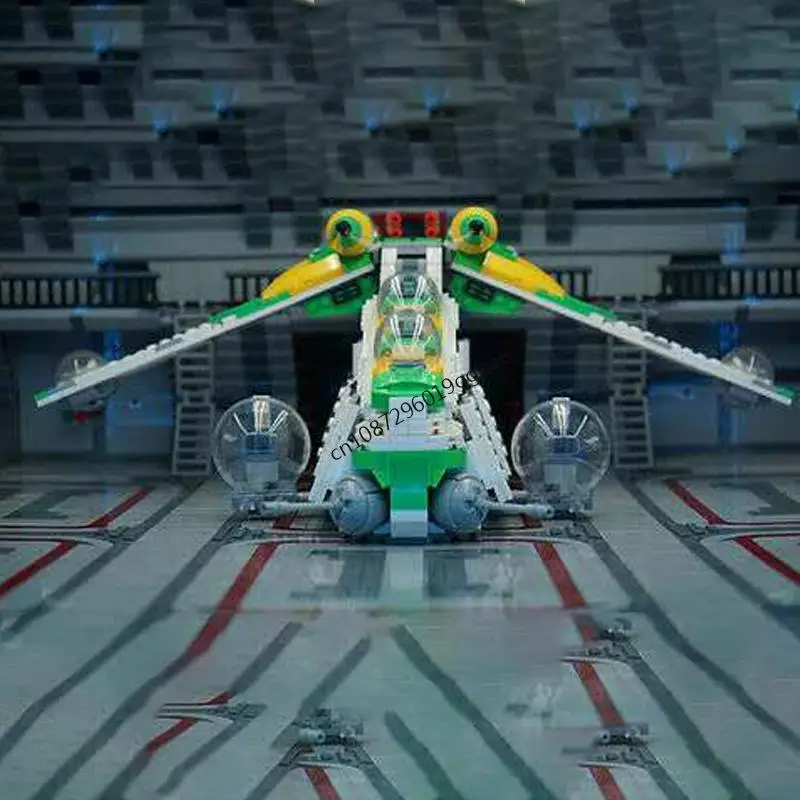 New 1200Pcs Famous Star Battle Movie Moc Doom Gunship Spaceship Model Building Block Diy Creative Ideas Kids Toys Birthday Gifts view 4