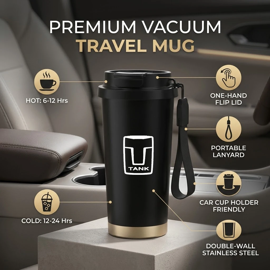 Car Thermos Cup Water bottle Coffee cup 316 stainless steel For Great Wall TANK 300 TANK 500 2022 2023