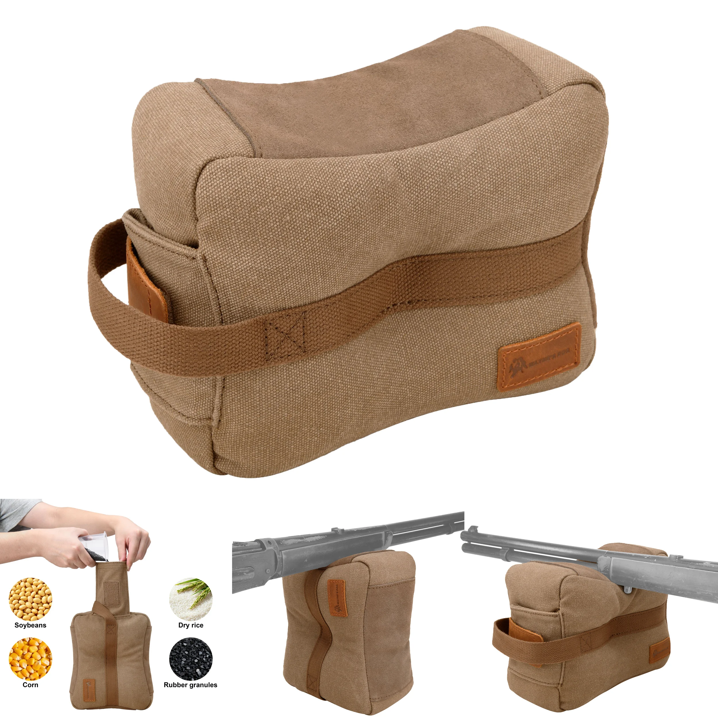 

Tactical Canvas Shooting Rest Bags Front & Rear Bag Rifle Gun Support Sandbag /Gun Sock