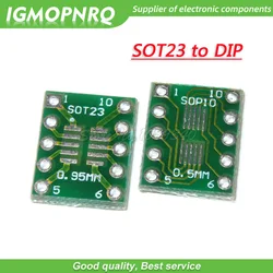 전송 보드 DIP 핀 보드 피치 어댑터, SOT23 MSOP10 UMAX-DIP10, SOT-23 MSOP-10-DIP-10, 10 개