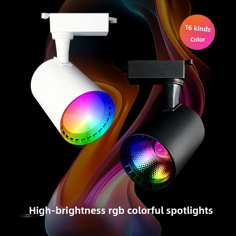 Remote RGB Color Changing Track Light Live Stream Ambient Lamp Colorful Stage Spot Lamp for Dance Studio Bar