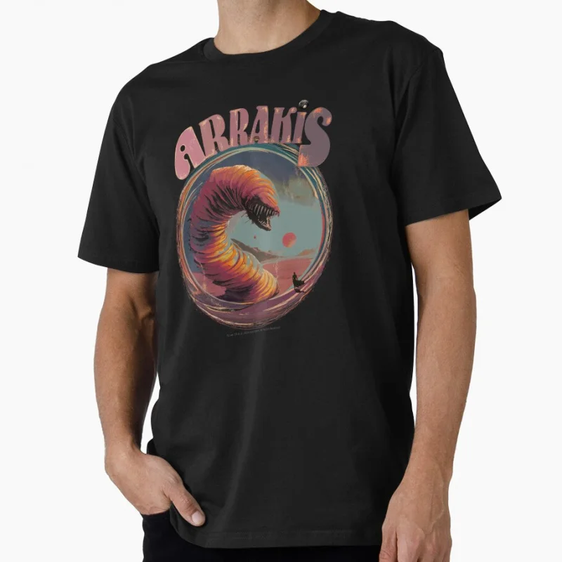

DUNE. Arrakis Sandworm 80s Vintage sci fi Dune movie Gift T shirt for man Large size Tops Graphic Print Clothes