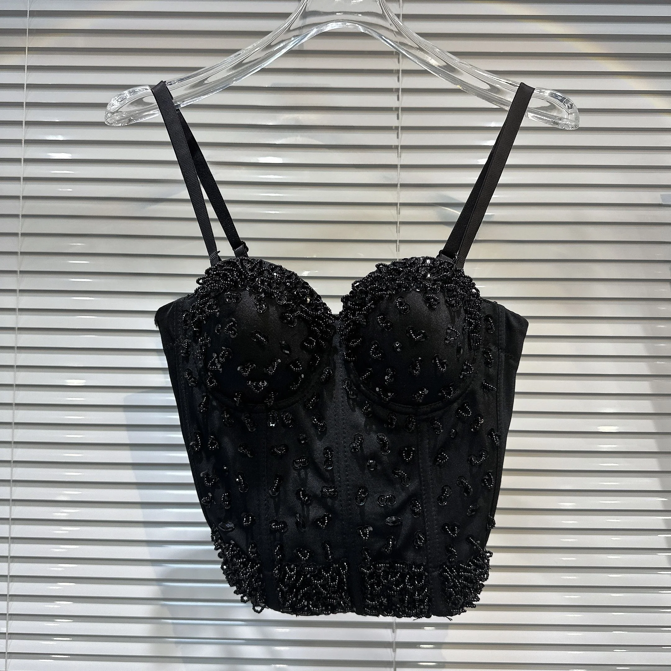 مطرز Fibone تصميم المحاصيل الأعلى حزام سترة الثقيلة التطريز iny الترتر ثلاثية الأبعاد تصميم ort Sle التصميم الأصلي المرأة سترة #2