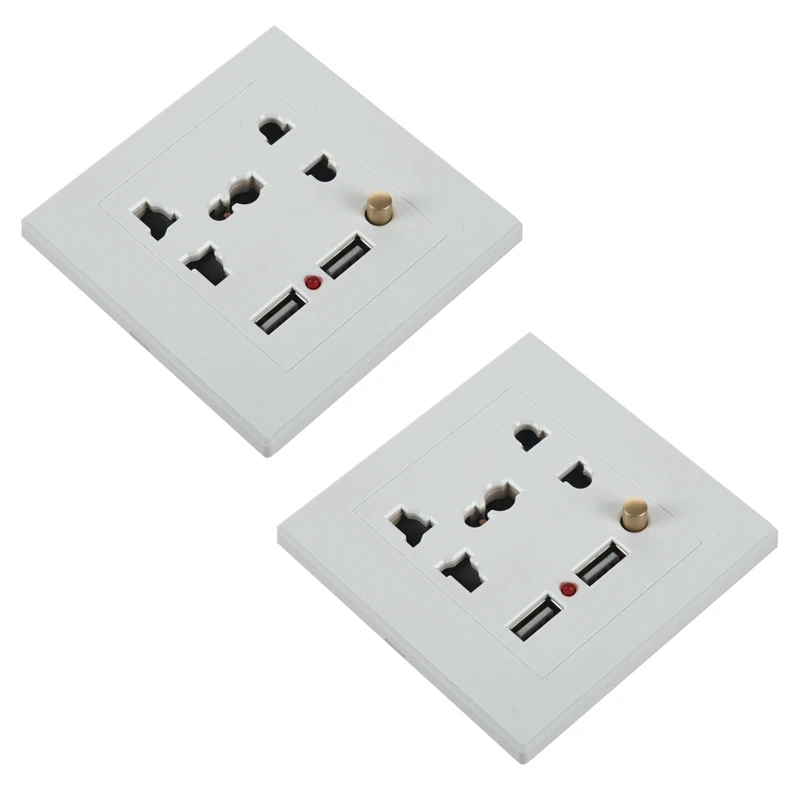 2X 2.1A Dual USB Wall Charger Socket Adapter Universial Power Outlet Panel Wite Switch