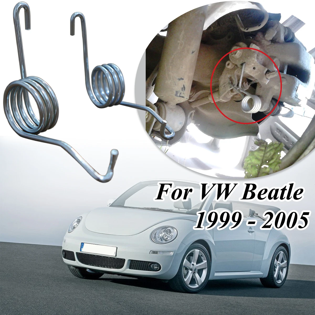 

Left Right For VW Beatle 1999-2005 Skoda Fabia I Handbrake Rear Parking Brake Lever Caliper Return Springs Stainless Steel Kit