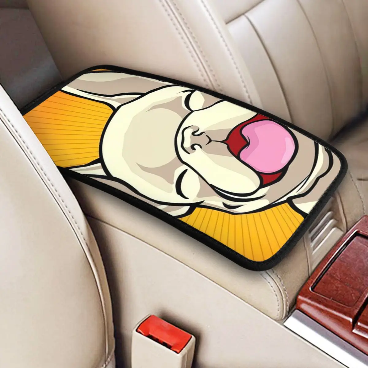 American Bulldog Car Accessories Car Handrail Box Cushion Custom Print Non-slip Car Armrest Cover