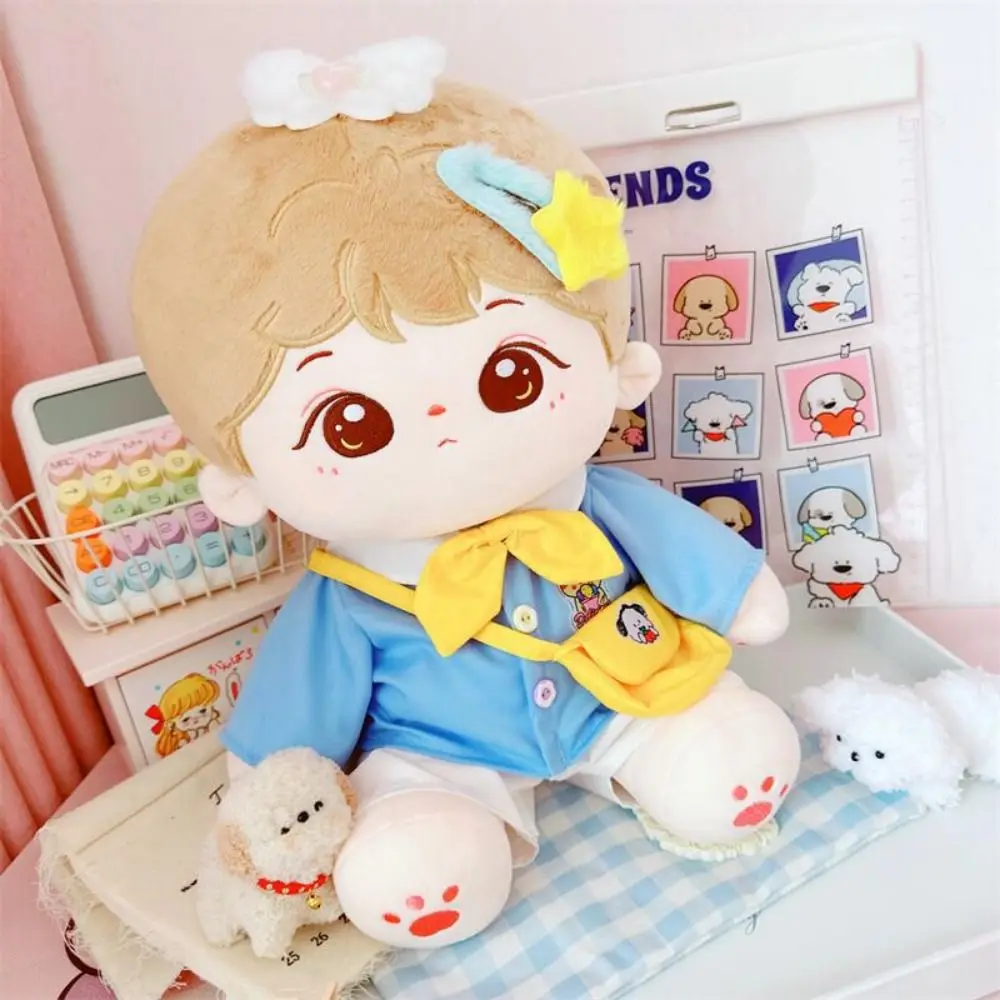 

4Pcs/Set School Uniform 40cm Cotton Doll‘s Clothes DIY Dress Up Messenger Bag 40CM Plush Toys Clothing Shirt Multicolour