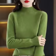 Cozy Long Sleeve Crop Top Solid Half Mock Neck Soft Knitwear - Lemon Green
