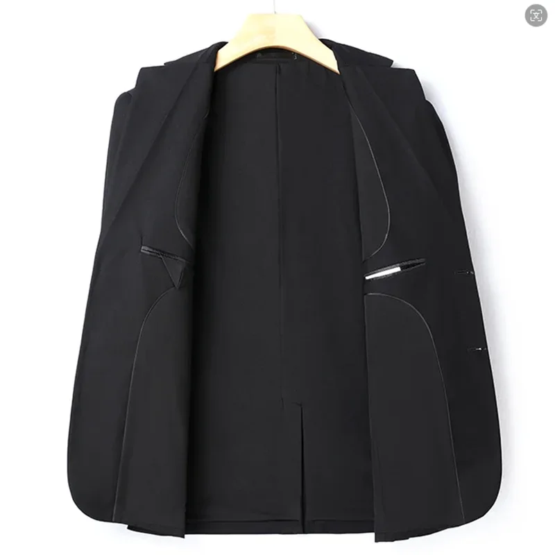 High Quality  New Style (suit + Trousers) Stylish and Handsome with Solid Color Professional Work Suit Men\'s Jacket Two Sets