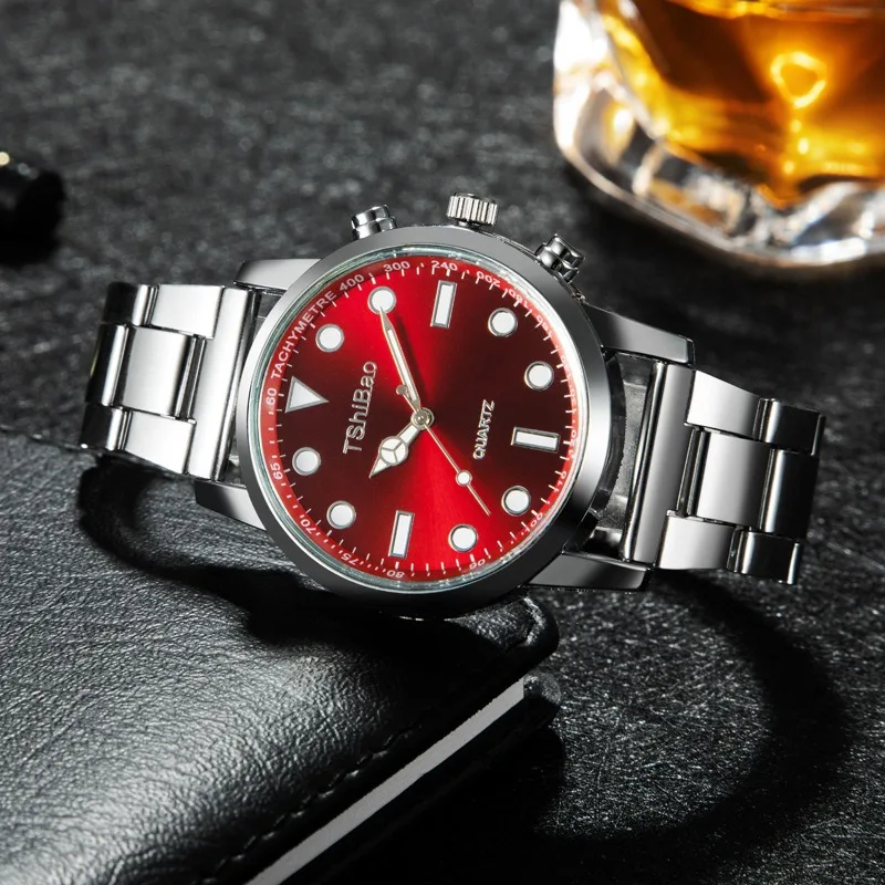 남성용 럭셔리 손목시계 패션 아날로그 쿼츠 시계 스테인리스 스트랩 남성용 손목시계 캐주얼 시계 남성용 시계