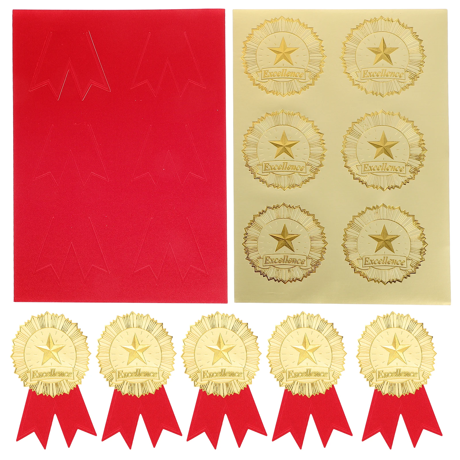 1Set Diploma Excellence Stickers Self-Adhesive Award Seals European Design Certificate Decoration Graduation Celebration