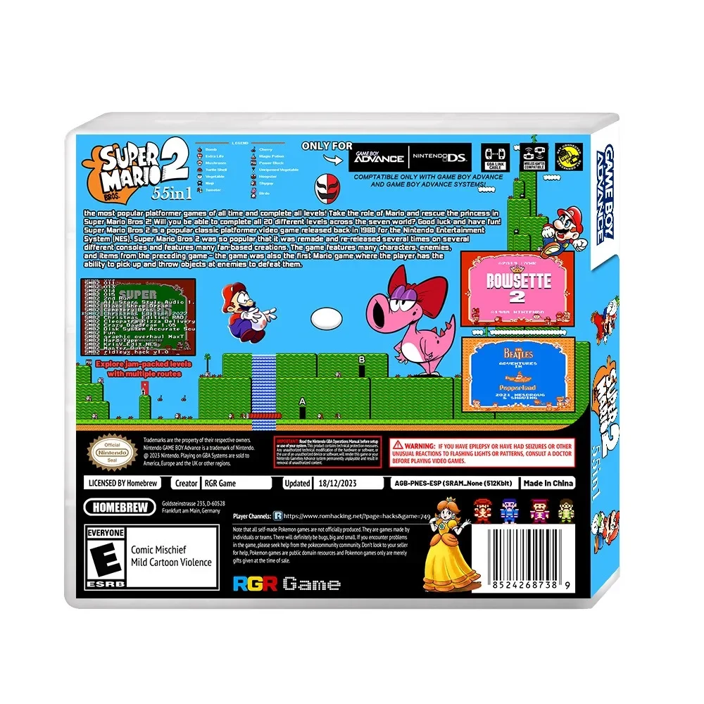 Super Brothers 2 55in1 all-in-one card GBA 2D adventure game card, US version English