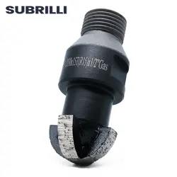 SUBRILLI Ball head Diamond Grinding wheel Water hole D30mm CNC Sintered Segmented Metal Bond Drill bit 1/2Gas Thread for Stone