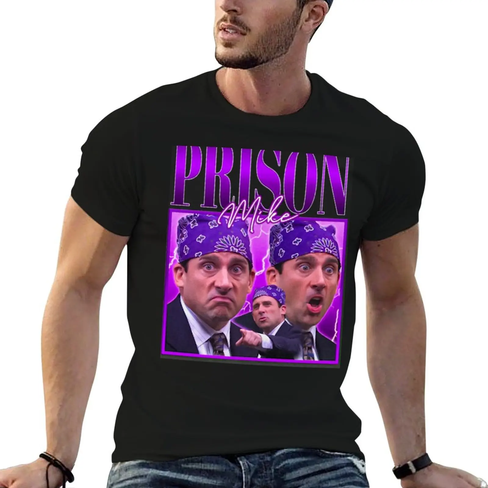 The office prison mike T-Shirt street wear rapper graphic tees plain tees mens vintage t shirts