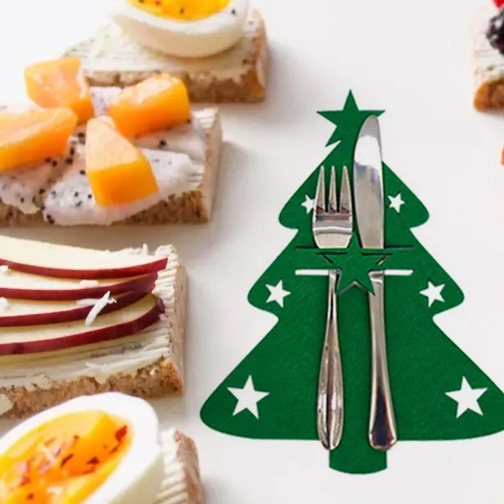 

Christmas Cutlery Rack Thickened Christmas Felt Spork Bag Dining Table Decoration