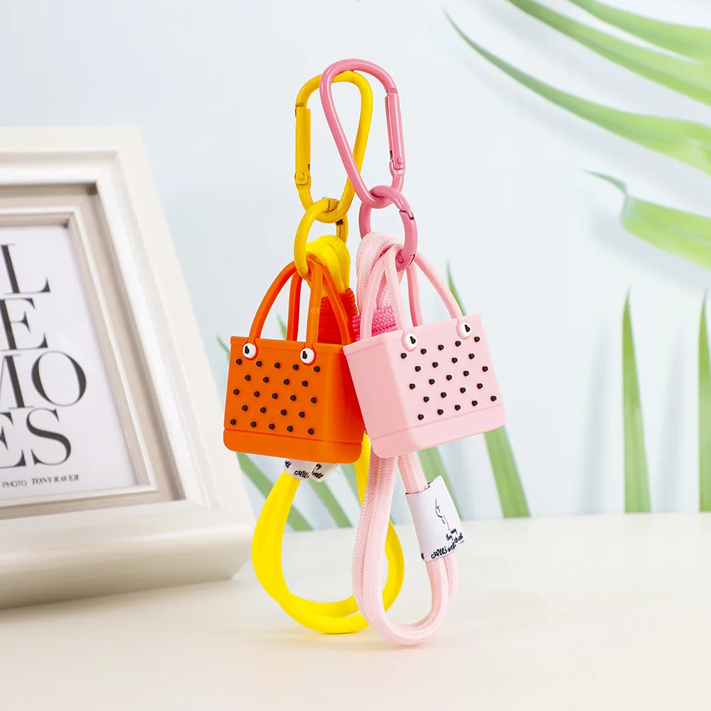 Simulation Beach Bag Keychain Women's Bag Pendant Decorative Pendant Car Hanging Decorative Ornaments image 2