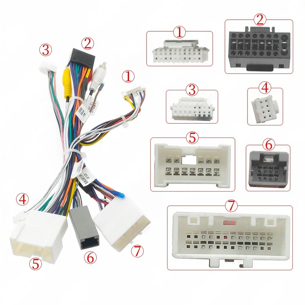 Wiring Harness CAN Bus Decoder Audio RCA Plug ISO Cable Adapter for Renault Captur Duster Kadjar