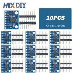 1-10Pcs GY521 GY-521 MPU6050 IIC I2C อินเทอร์เฟซแบบอะนาล็อก3แกน Gyroscope Sensor Accelerometer ใช้งานร่วมกับโมดูลสำหรับ Arduino