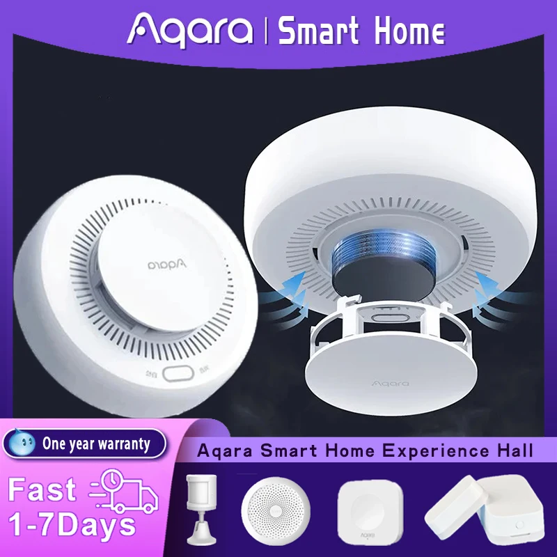 

Aqara Smart Smoke Detector Sensor Zigbee 3.0 Fire Alert Home Security Alarm Monitor Sound Work With Xiaomi Mi home Homekit APP