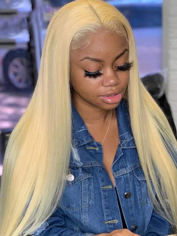 

613 Blonde Human Hair Wigs HD 13x6 Lace Front Wig Bone Straight Colored Lace Frontal Raw Remy For Women Transparent 30 40 Inch