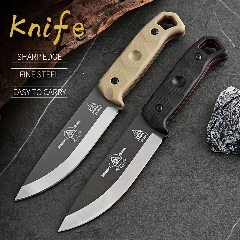 Outdoor multi-purpose military tactical knife, EDC portable life-saving knife, camping survival knife, sharp cutting knife