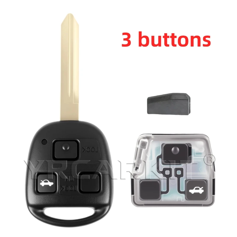 Para Toyota Yaris Avensis Corolla Carina llave de coche de Control remoto 433MHZ 4C Chip P/N: 89071-05010 Fob TOY47 batería de hoja