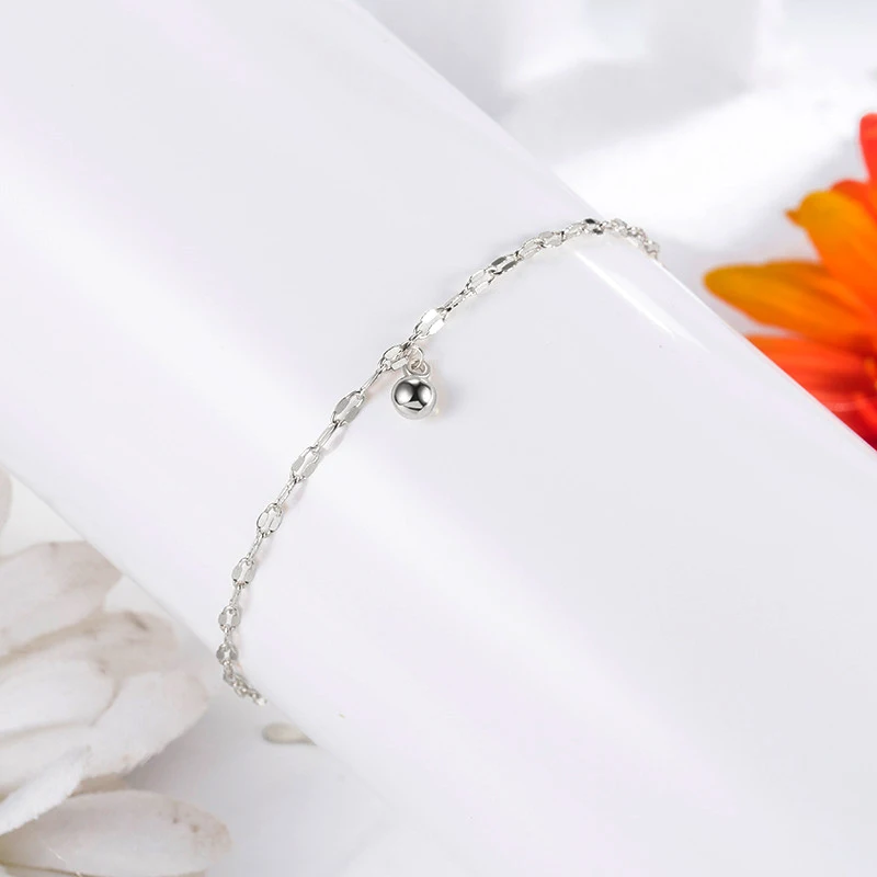 New Fashion Exquisite Small Egg Shaped Ankle Chains 925 Sterling Silver Simple Chain Anklets For Women Jewelry Anklet Bracelet