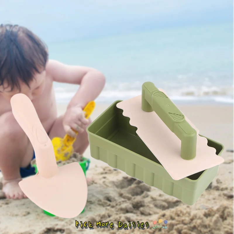 Kit de brinquedos de praia e neve de 3 unidades / conjunto - fabricante de tijolos de areia e molde de castelo de areia |   Brinquedo de construção ao ar livre de inverno de verão, presente para crianças