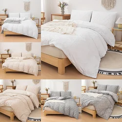 2/3pcs Luxurious Modern Tufted Duvet Cover Set - Soft, Breathable, Washable Microfiber Fabric+Jian hua  bei tao