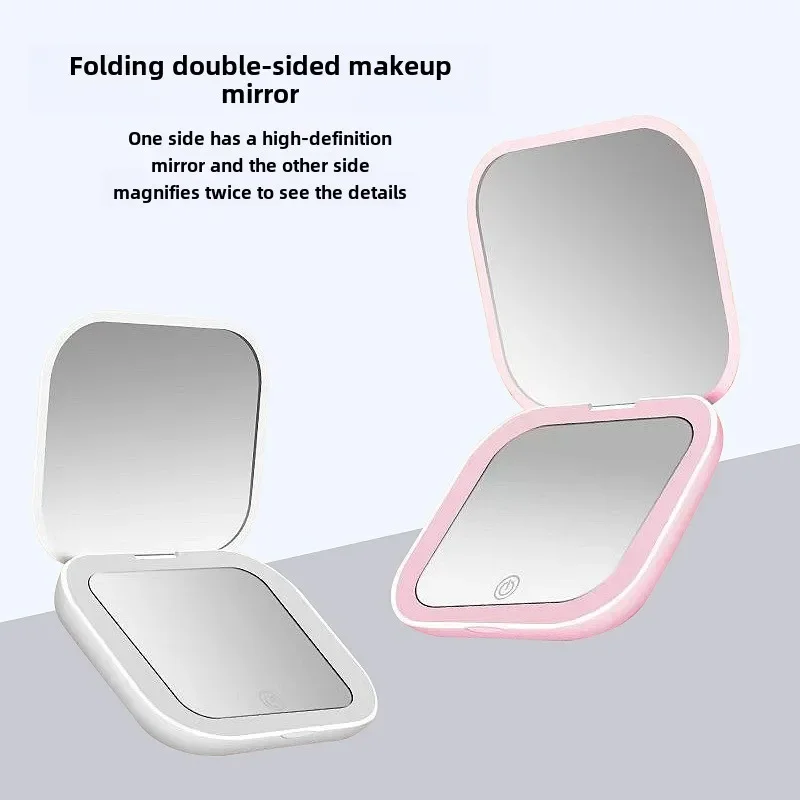 Portable led makeup mirror with lamp beauty replenishment mirror