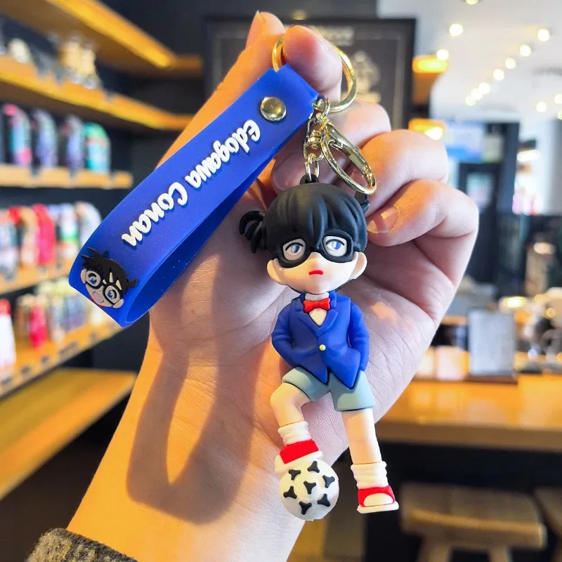 Nuovo creativo cartone animato detective Conan portachiavi bambola in PVC ciondolo portachiavi coppia zaino ciondolo piccolo regalo portachiavi per auto
