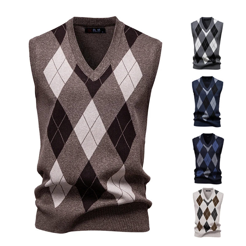 

Мужской спортивный повседневный вязаный жилет, легкий вязаный жилет, весенне-осенний жилет без рукавов, пуловер