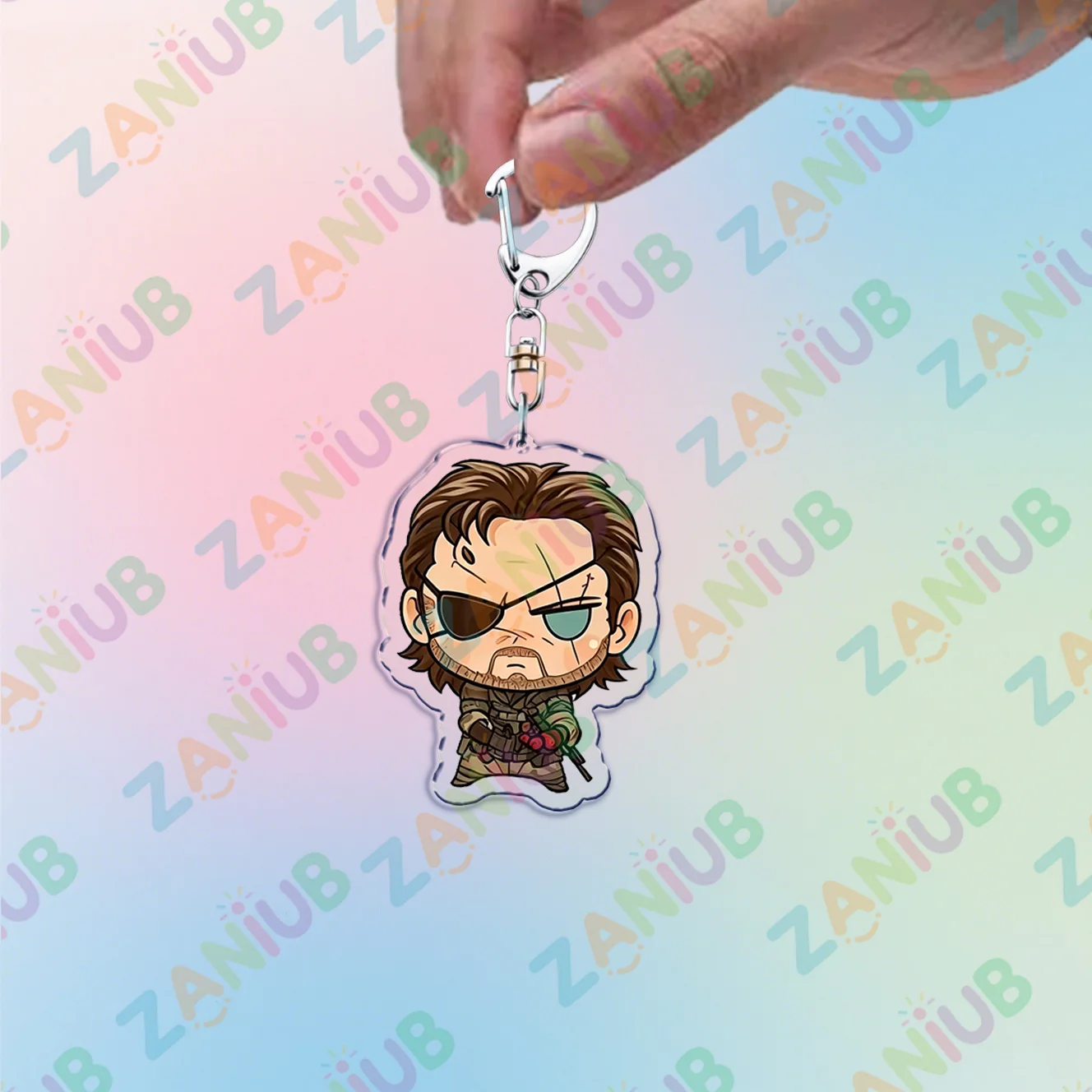 Classic Game Gear Solid Snake Keychains Bag Charms Big Boss Kojima Chibi Keyings Jewelry Gaming Fans Friends Gifts