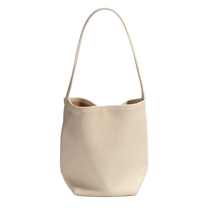 Bucket  Large Women's Tote Bag Shoulder Bag Luxury Designer Genuine Leather Handbag Japanese Popular Soft Row