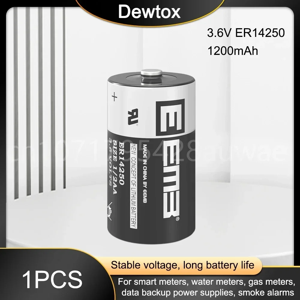 1PCS ER14250 ER 14250 CR14250 SL14250 1/2AA 3.6V 1200mAh PLC Industrial Lithium Battery Primary Battery for Camera