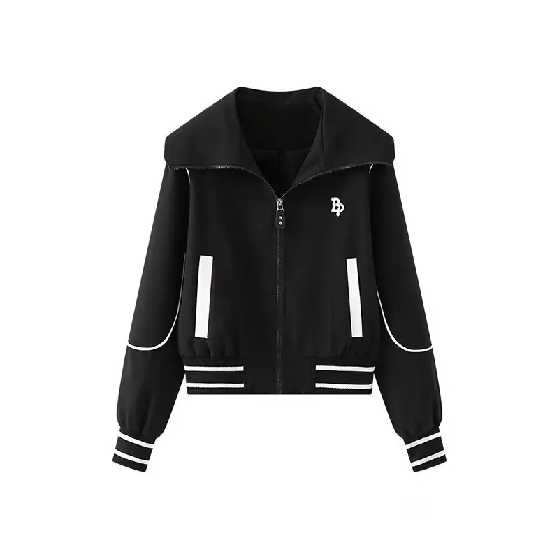 

Модная женская куртка, осенне-зимняя винтажная универсальная свободная куртка с лацканами, многофункциональная верхняя одежда с длинными рукавами и карманами