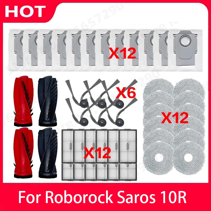 �y�Z�[�����zRoborock Saros 10R �X�y�A�p�[�c ���C���T�C�h�u���V Hepa �t�B���^�[ ���b�v�N���X �_�X�g�o�b�O �A�N�Z�T���[ ���{�b�g�|���@�L�b�g