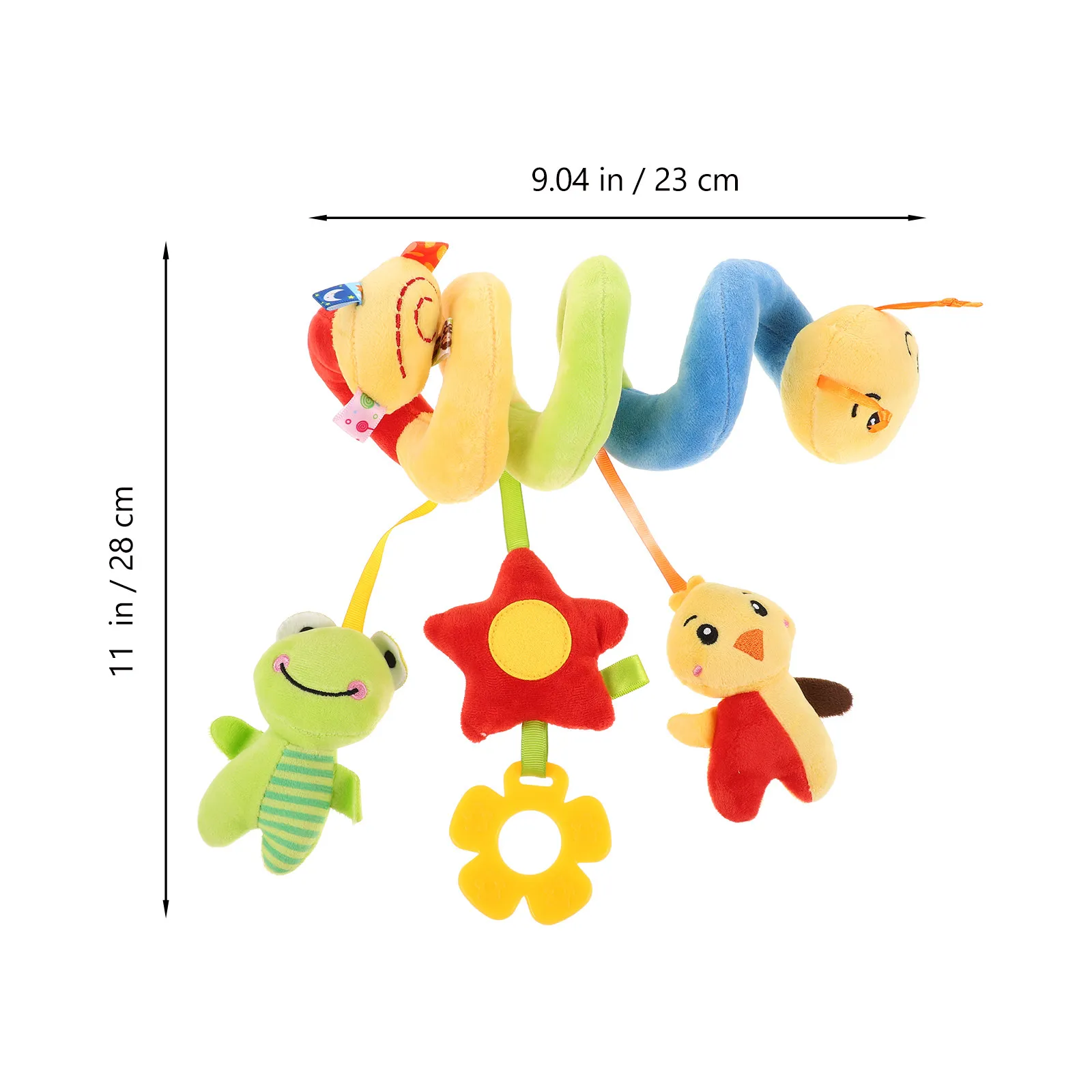 Soft Touch Caterpillar Crib Wrap Hanging Spiral for Infant Stroller Car Seat Squeaky Sound Developmental Activity 0-6 Months