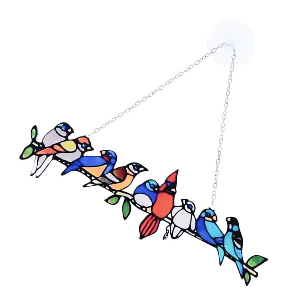 Stained Glass Window Hangings Cut Bird Sun Catcher Bird Window for Cinco De Mayo Fiesta Tropical Summer Hawaii Luau