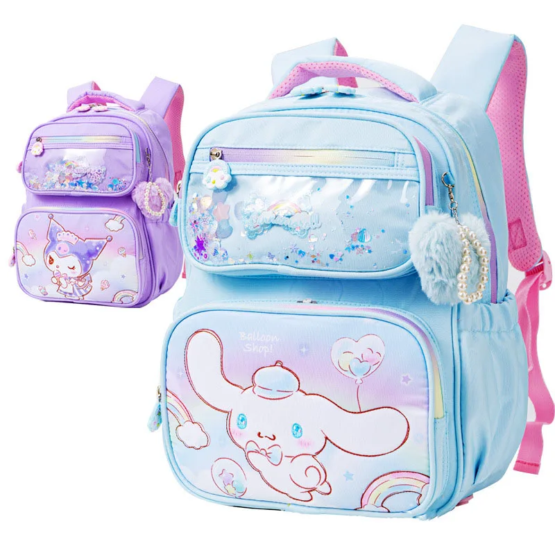 

Miniso Cinnamoroll Kuromi Little Girls School Backpack Cute Children Schoolbag Kid School-Book Bag Pupils Grade 1-4 Student Gift