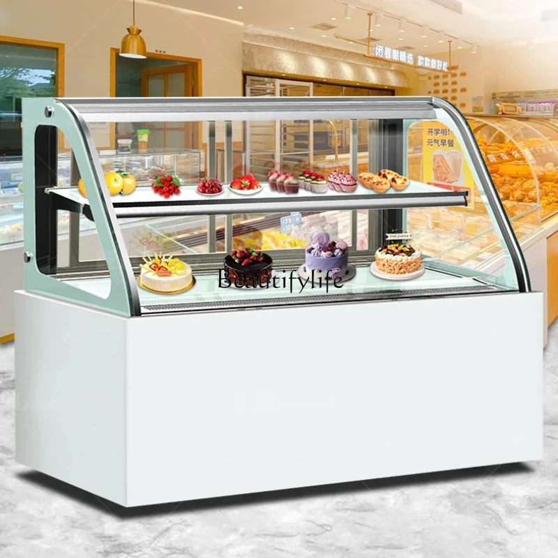 

Curved cake refrigerated display cabinet Commercial dessert cabinet Air-cooled curved cake fresh-keeping freezer